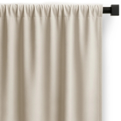Smilšu krāsas aizkars ar cilpām AmeliaHome 200 × 260 cm