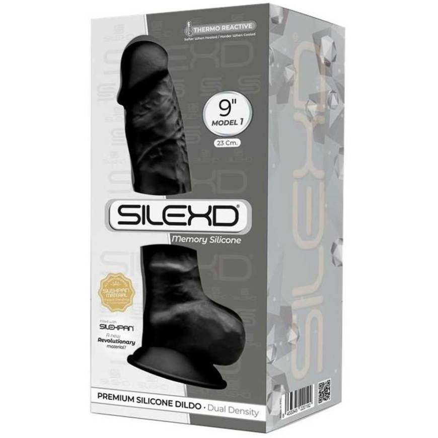 Silexd Suuri Musta realistinen suonet penis 24 cm