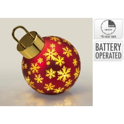 Mondex ZIEMASSVĒTKU BUMBĀ AR LED 20 CM SARKANS