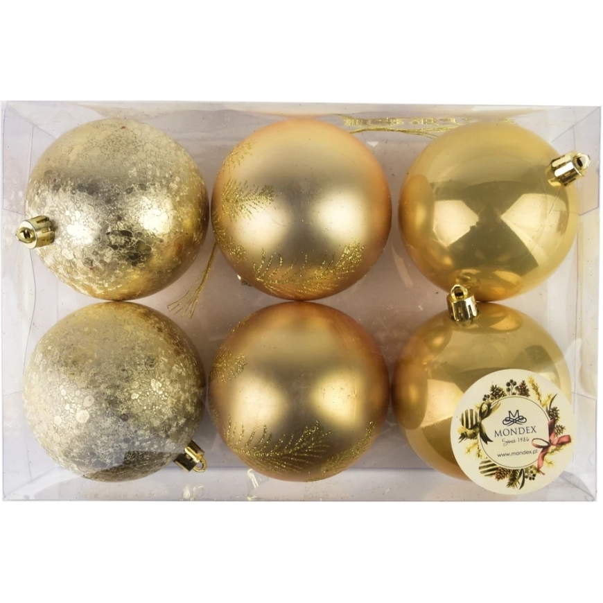 Mondex Since 1986 SANTA LILA 6 jõulupalli komplekt 8 cm – 2