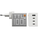 PowerNeed SHARGE Pixel 100 GaN laadija, 100 W, 3x USB-C, 1x USB-A – valge (CDT-SG-100-EUR-DZP-BAI)