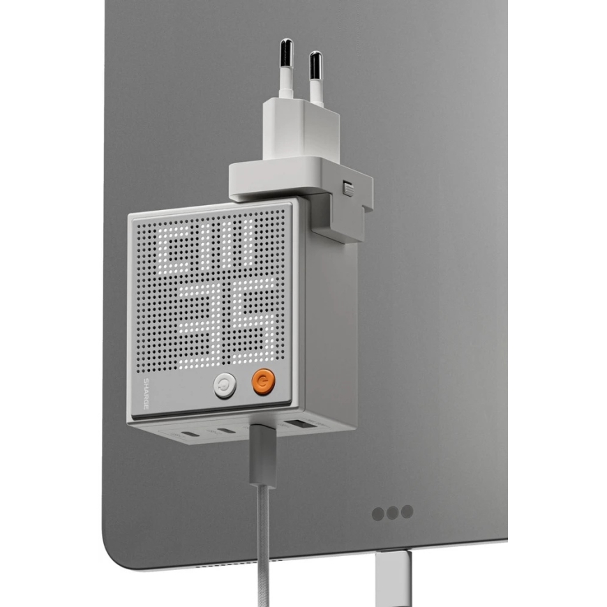 Įkroviklis PowerNeed SHARGE Pixel 100 GaN, 100 W, 3x USB-C, 1x USB-A – baltas (CDT-SG-100-EUR-DZP-BAI) – 4