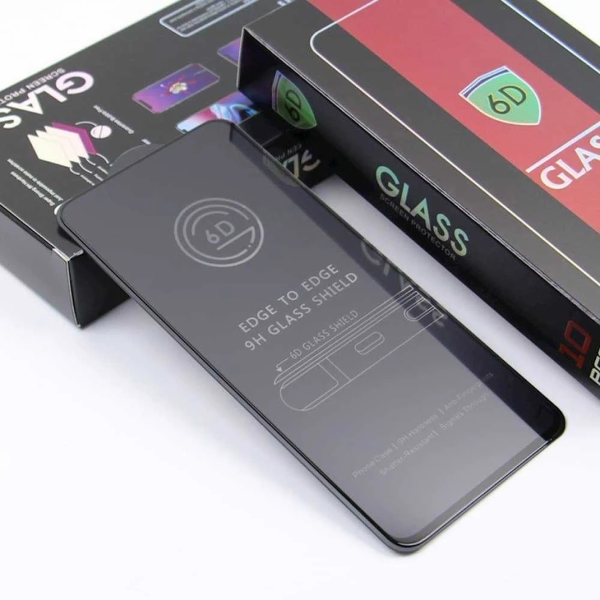 TFO 6D tempered glass for Samsung Galaxy S25 Ultra with black frame 10in1, compatible with fingerprint reader