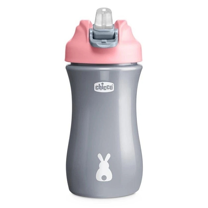CHICCO 00006920100000 Ūdens pudele ar mīksto sprauslu 350 ml 2Y+ MEITENĒ