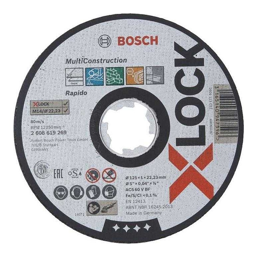 Режущий диск Bosch X-LOCK Rapido для многоматериалов, диаметром 125 мм