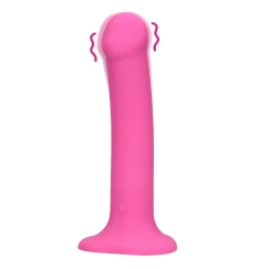Loveline By Shots Pink Non-Phallic Vibrating Dildo - Medium - Powerful Pink