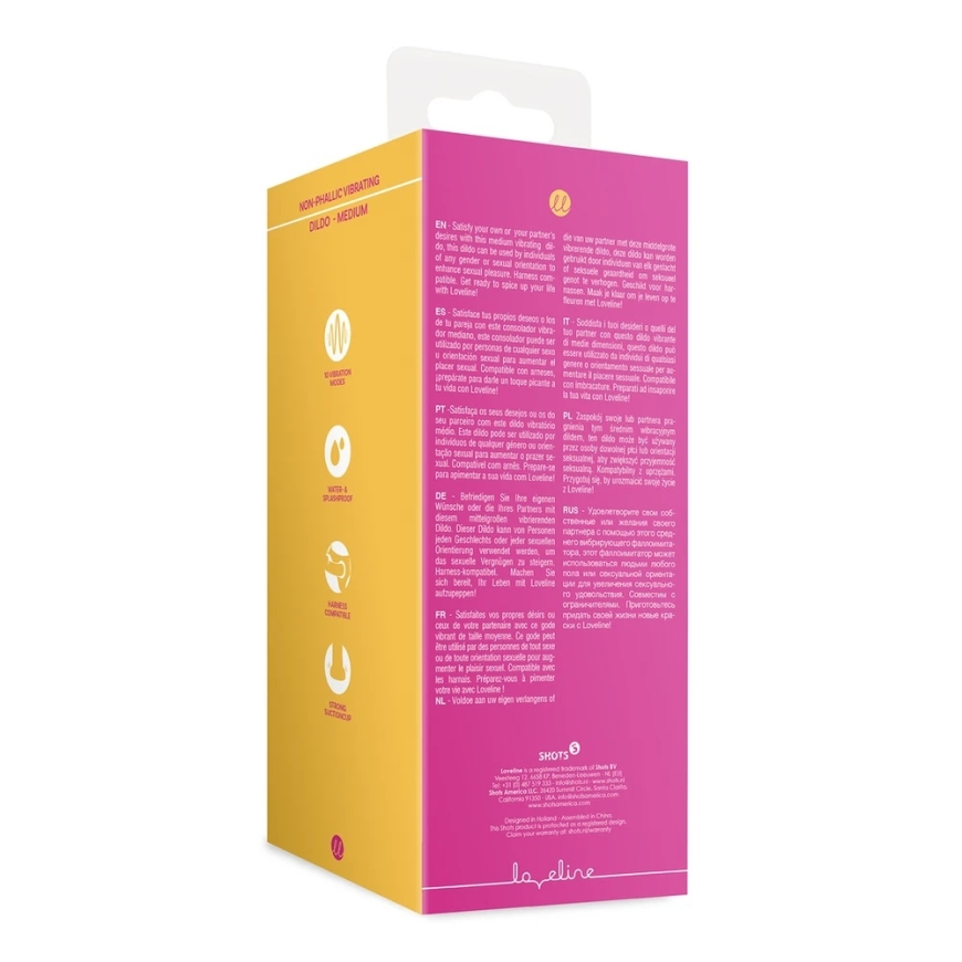 Loveline By Shots Pink Non-Phallic Vibrating Dildo - Medium - Powerful Pink – 2
