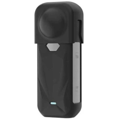 Puluz silikona aizsargvāciņš ar objektīva vāciņu Insta360 X melns