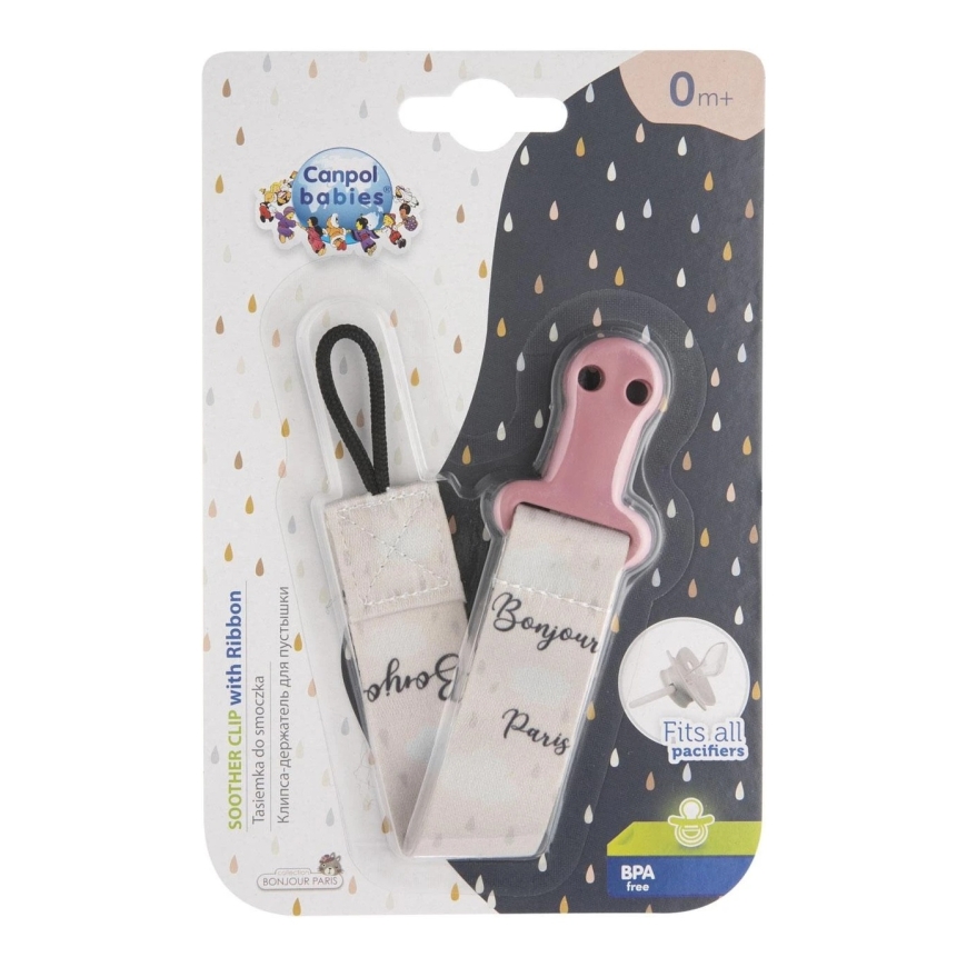 CANPOL BABIES pacifier clip with ribbon BONJOUR PARIS, 51/026_pin – 2