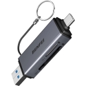 BENFEI 2-in-1 USB-C USB-A 3.0 Card Reader for SD, Micro SD, Black BENFEI 2-in-1 USB-C USB-A 3.0 Card Reader for SD, Micro SD, Black