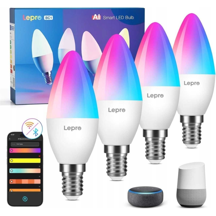 Lepro BC1-EU-4 C37 RGBCW Wi-Fi – 2