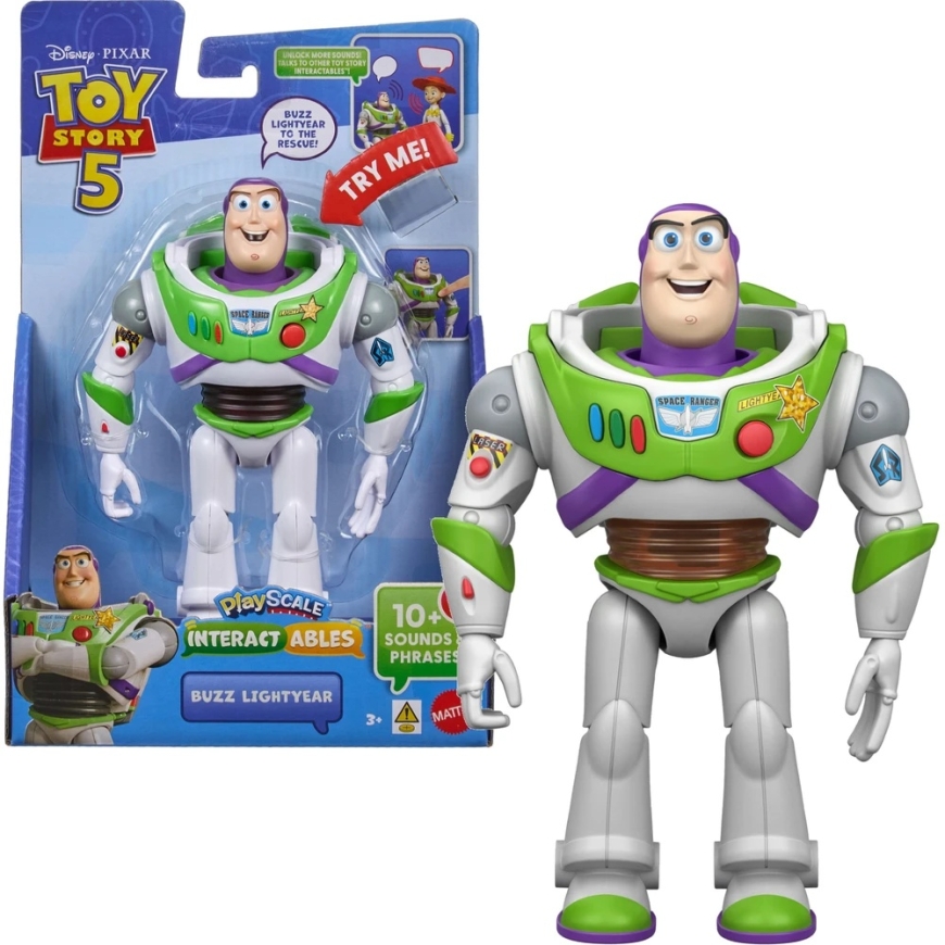 Mattel Disney Toy Story 5 interaktiivinen Buzz Lightyear -figuuri, 18 cm
