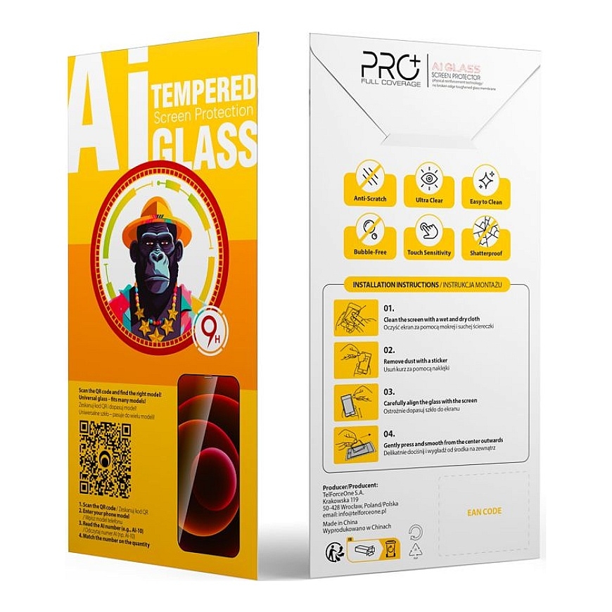 Universal tempered glass 9D OneFit AI-57 6,7"