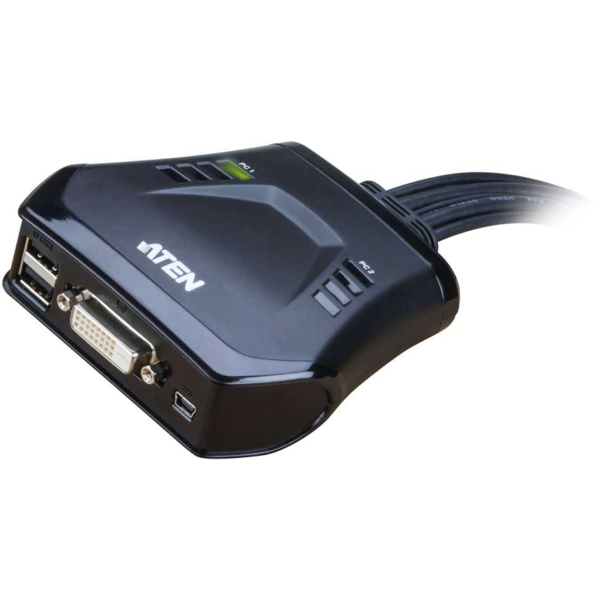 Aten 2-Port USB DVI Cable KVM Switch with Remote Port Selector
