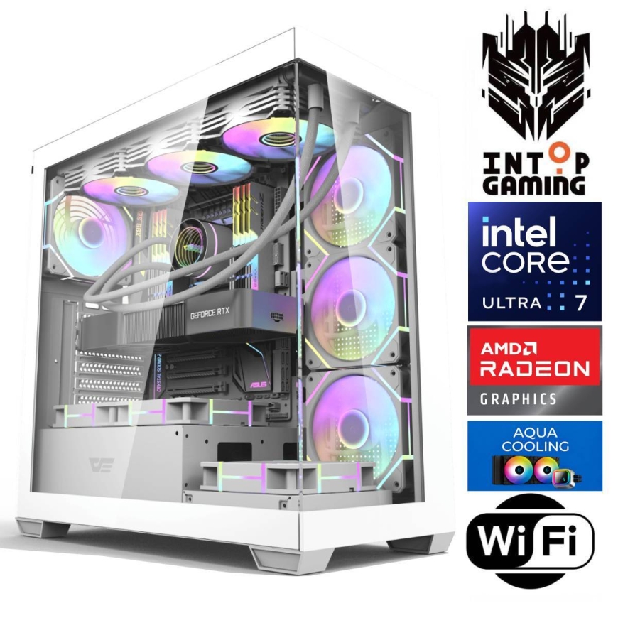 INTOP AQUA Ultra 7 265KF 32GB DDR5 1TB SSD M.2 NVME+2TB RX9060XT 16GB WiFi no-OS
