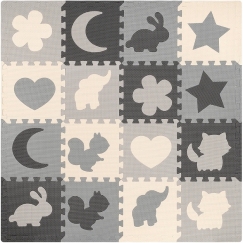Rebel Mat Educational Mat for Children, Puzzle 150 x 150 cm with Frame