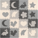 Rebel Mat Educational Mat for Children, Puzzle 150 x 150 cm with Frame