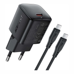Зарядное устройство Acefast A118 30W GaN USB-C + USB-C на USB-C кабель 1,2 м черный