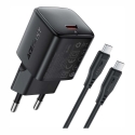 Acefast A118 30W GaN USB-C-laturi + USB-C - USB-C-kaapeli 1,2 m musta Acefast A118 30W GaN USB-C-laturi + USB-C - USB-C-kaapeli 1,2 m musta