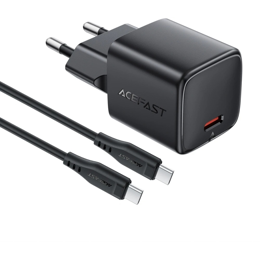 Acefast A118 30W GaN USB-C laadija + USB-C - USB-C kaabel 1,2 m must – 3