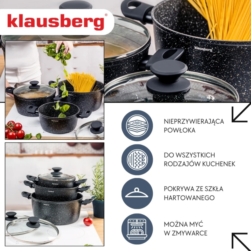 Set of Three Marble Pots with Lids, Klausberg kb-7960 – 5