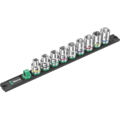 Набор бит с магнитной полоской Wera Wera C 4 Zyklop 1/2 (черный/зеленый)