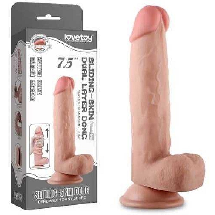 LoveToy 8'' Sliding-Skin Dildo