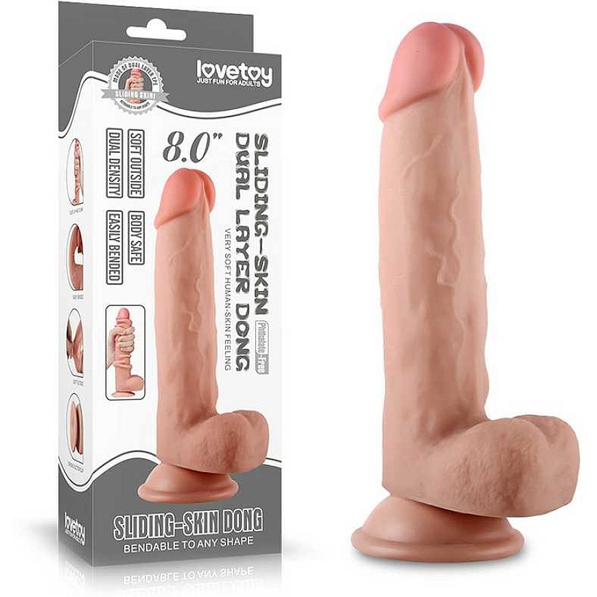 LoveToy 8'' Slīdošs ādas dildo – 3