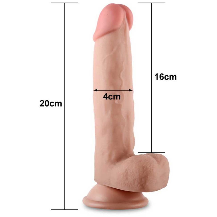 LoveToy 8'' Слайдящийся силиконовый фаллоимитатор – 4