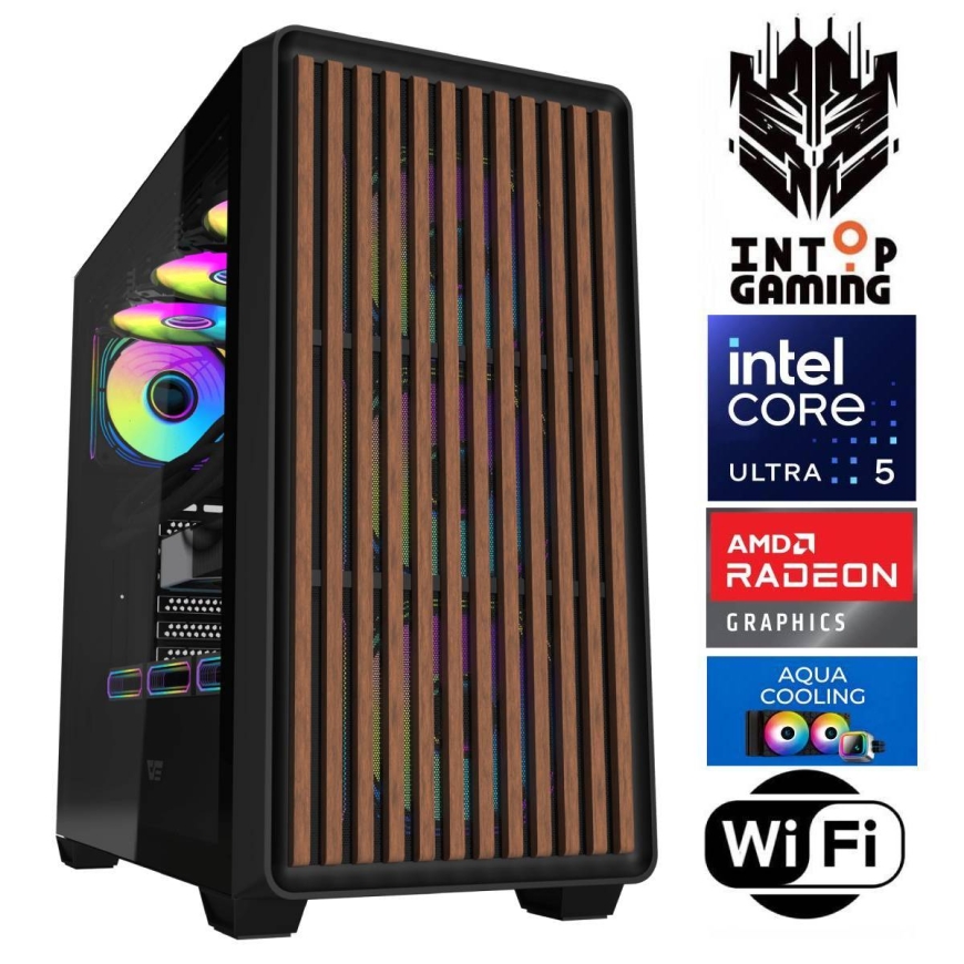 INTOP AQUA Ultra 5 245KF 64GB DDR5 1TB SSD M.2 NVME RX9060XT 16GB WiFi no-OS