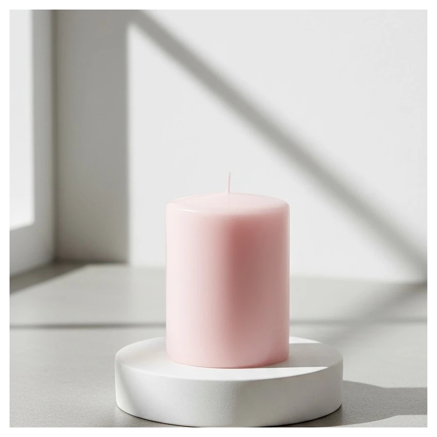 Lumarko CLASSIC CANDLE Medium-sized Cylinder Candle 7xh14cm Pink Paraffin – 4