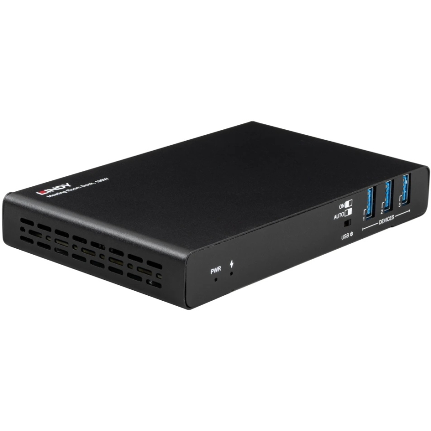 USB-C docking station - Lindy 43425 meeting room hub, 2× 4K HDMI, 100 W PD, black – 2