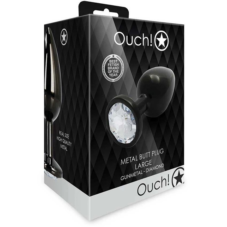 Ouch By Shots Round Gem Butt Plug - Large