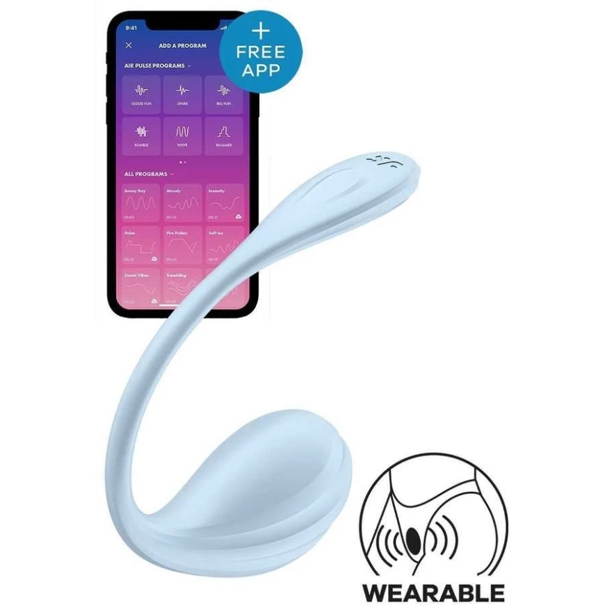 SATISFYER Gluds Zieds ar lietotni Gaiši zils – 3