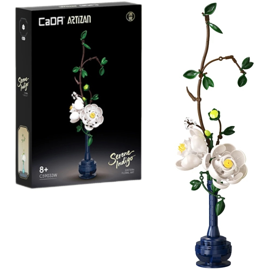 CaDA Konstrukcijas Bloki Ziedu komplekts Serene Indigo 47,9 cm C59033W 324 daļas