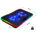 EVOLVEO CoolPro sülearvuti jahutuspad, 2 ventilaatorit, RGB taustvalgus, must EVOLVEO CoolPro sülearvuti jahutuspad, 2 ventilaatorit, RGB taustvalgus, must