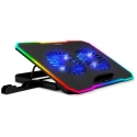 EVOLVEO CoolPro, nešiojamojo kompiuterio aušinimo kilimėlis, 2 ventiliatoriai, RGB foninis apšvietimas, juodas EVOLVEO CoolPro, nešiojamojo kompiuterio aušinimo kilimėlis, 2 ventiliatoriai, RGB foninis apšvietimas, juodas