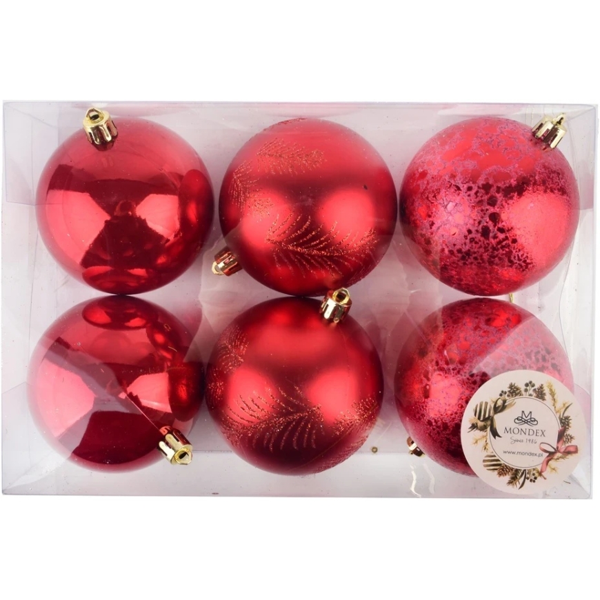 Mondex Since 1986 SANTA LILA 6 Christmas Ball Set 8 cm – 2
