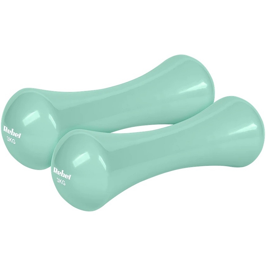 Čuguna vinila hanteles 2 x 3kg, REBEL ACTIVE