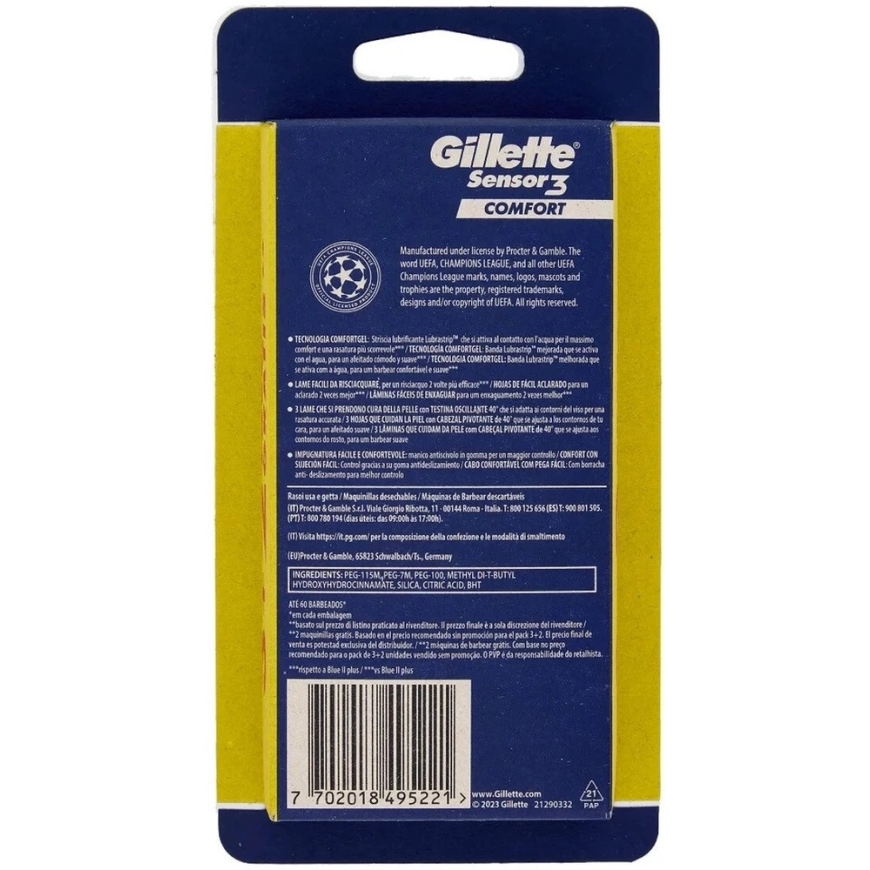 Gillette Sensor3 Comfort vienreizējās skuvekļu galvas 5 gab. – 3