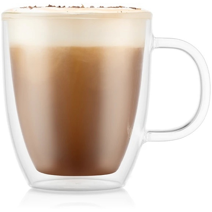 Bodum Bistro dvigubos sienelės puodeliai, 450 ml, 2 vnt., permatomi – 2