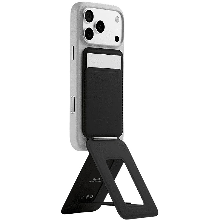 Moft Movas Snap kaste statīvs MagSafe magnētiskā maku un telefona statīvs, migla melnā krāsā