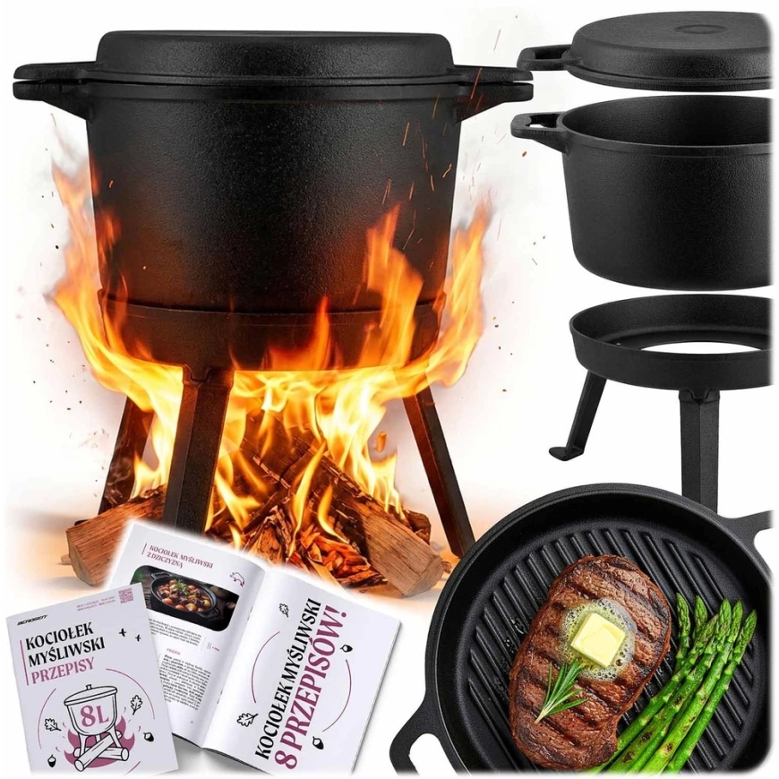 Berdsen Cast Iron Pot 8 L + Grill Pan BD-480 348000 – 3