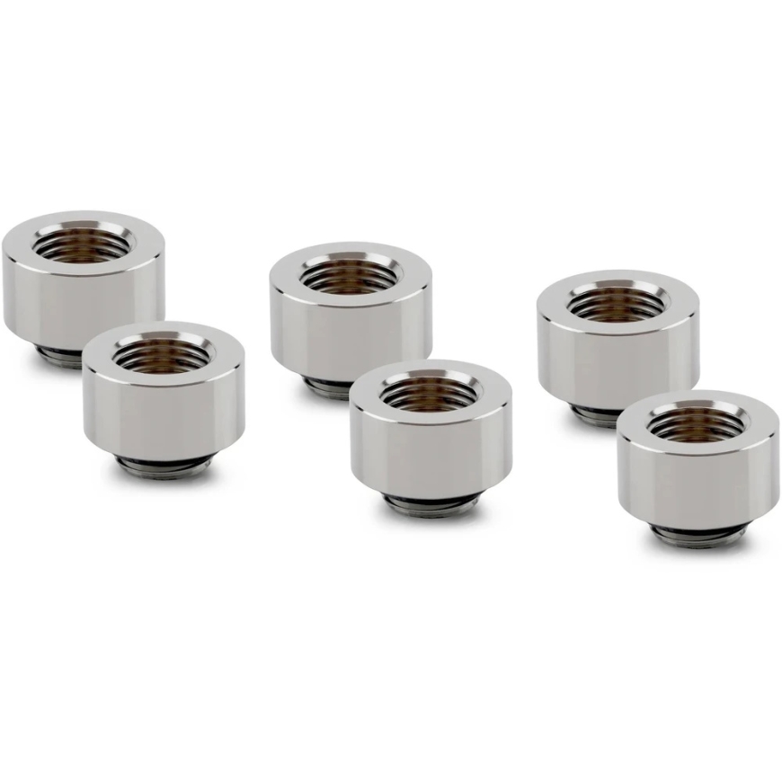 Thermal Grizzly DeltaMate Extender Fitting – MF10, Gloss nickel, 6-pack