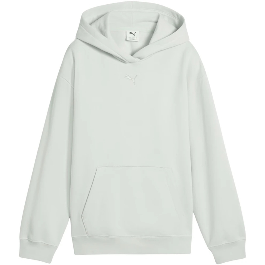 Puma ESS Centered Cat Logo brīva piegriezuma kapuce ar piparmētru krāsas logo, bērnu džemperis 692973 29 (164 cm) – 2