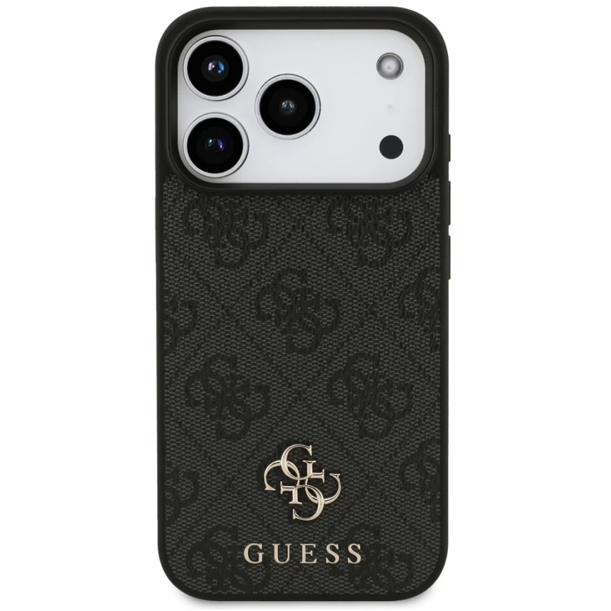 Guess 4G Small Classic Logo MagSafe apvalks iPhone 18 Pro / 17 Pro, melns – 4