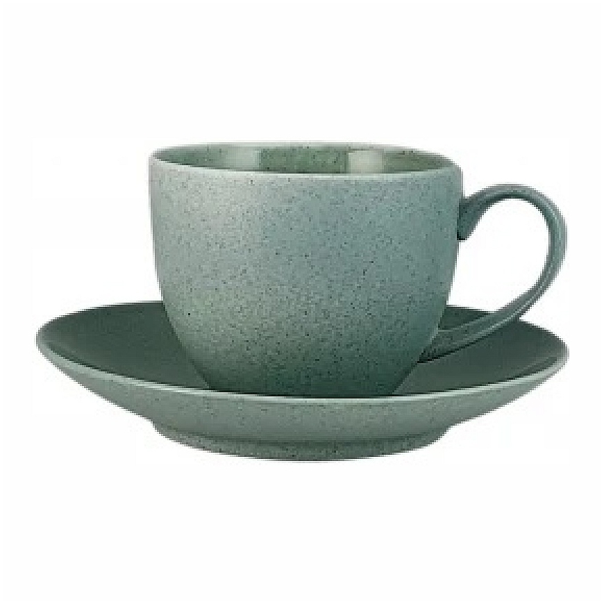 Granite Mint posliinimuki lautasella, 300 ml, K 8,5 cm, kpl
