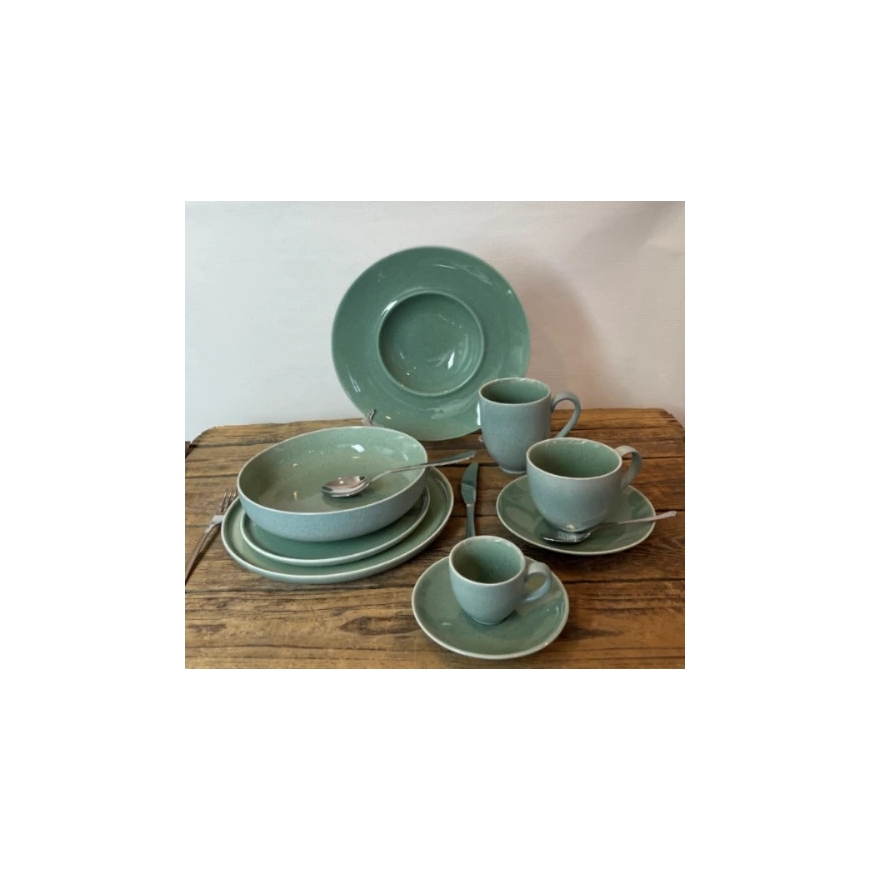 Granite Mint porcelāna krūze ar šķīvi, 300 ml, H 8,5 cm, gab. – 2