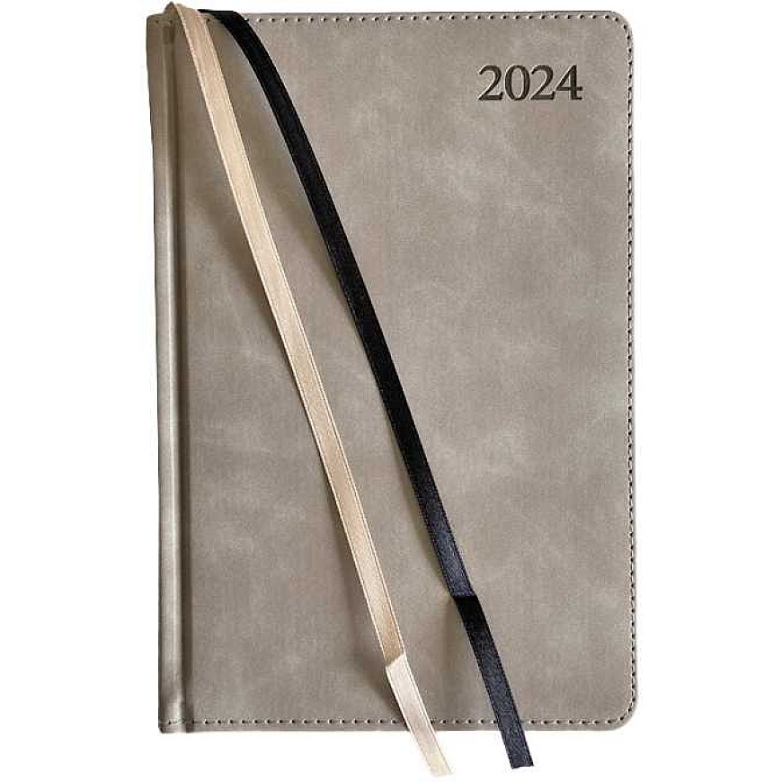 Fat Kalendorius PREMIER PLUS 2027, PU, A5, gaišā kakao – 2