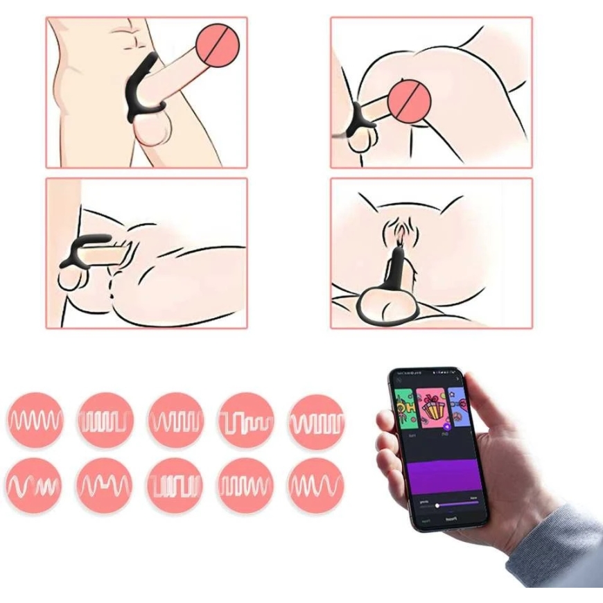 "Magic Motion" – "Rise Smart Wearable Cockring", melns – 4